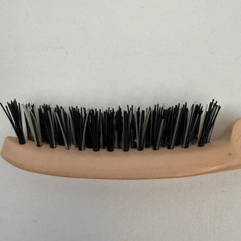 Vintage‎ Howard 77 Firm-Grip Hair Brush Peach Curved Ergonomic Handle Sunburst